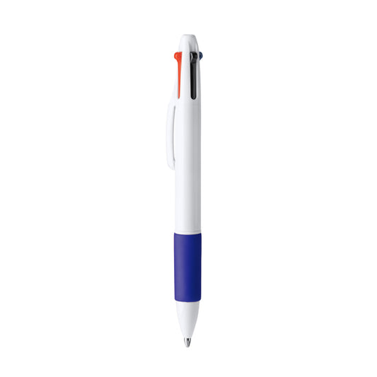 Stamina Kunoy promotional retractable 4-ink ball pen in royal blue, ready for logo printing