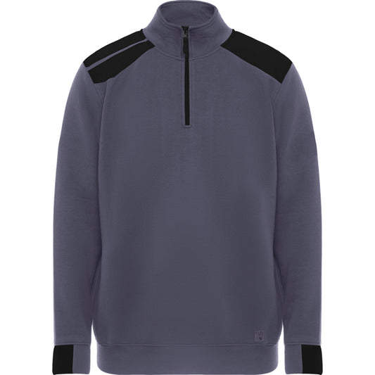 Roly WRK Maverick men's sweatshirt in lead/black, ready for logo printing or embroidery