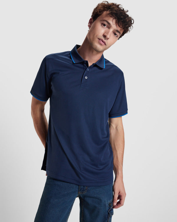 Roly WRK Sian unisex polo shirt in white, alternative view, ready for logo printing or embroidery