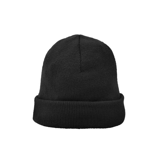 Stamina Planet knitted beanie in black, ready for logo printing