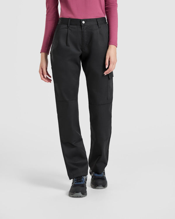 Roly WRK Daily Woman women's trousers in black, alternative view, ready for logo printing or embroidery