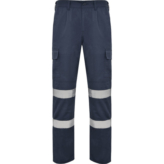 Roly WRK Daily HV men's high-visibility trousers in lead, ready for logo printing or embroidery