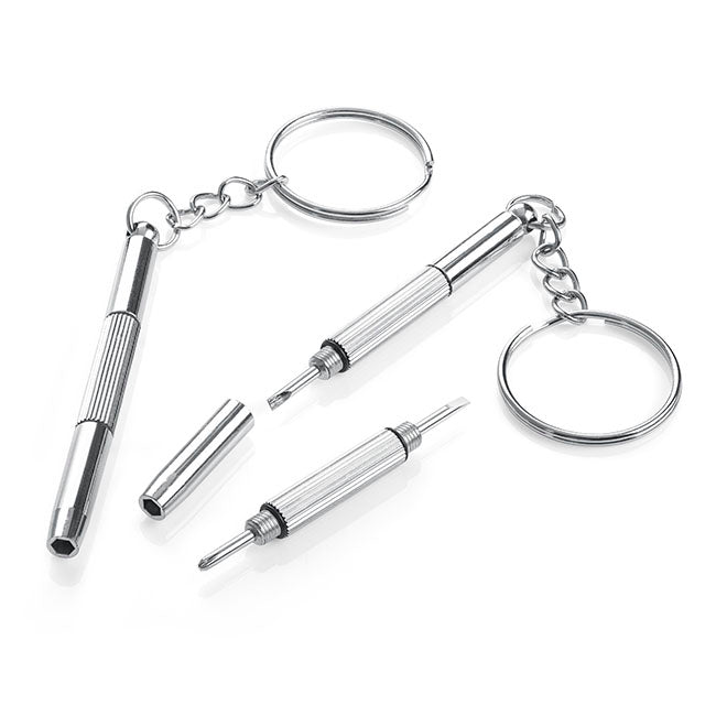 Keychain Screwdriver branded multi-tool in silver printed with your company logo