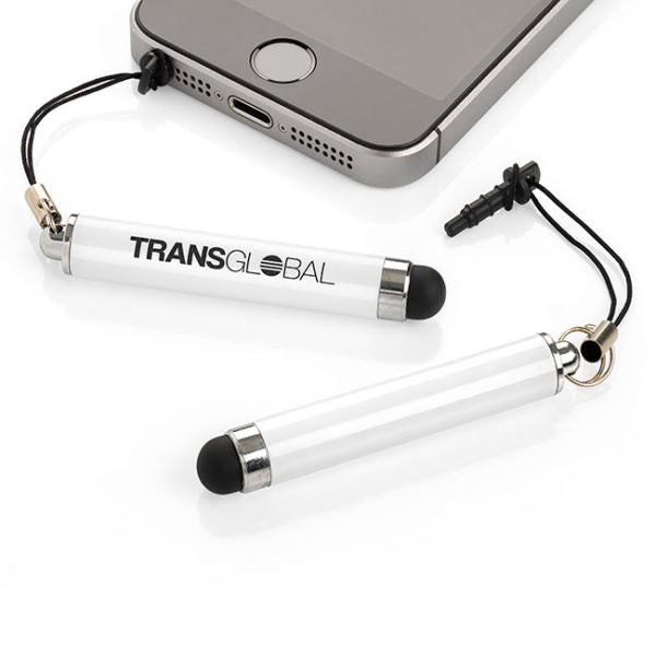 White Touch Screen Stylus branded tech accessory in white printed with your company logo