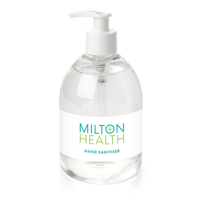 Antibacterial Hand Sanitiser Gel (500ml) branded hygiene essential in clear printed with your company logo