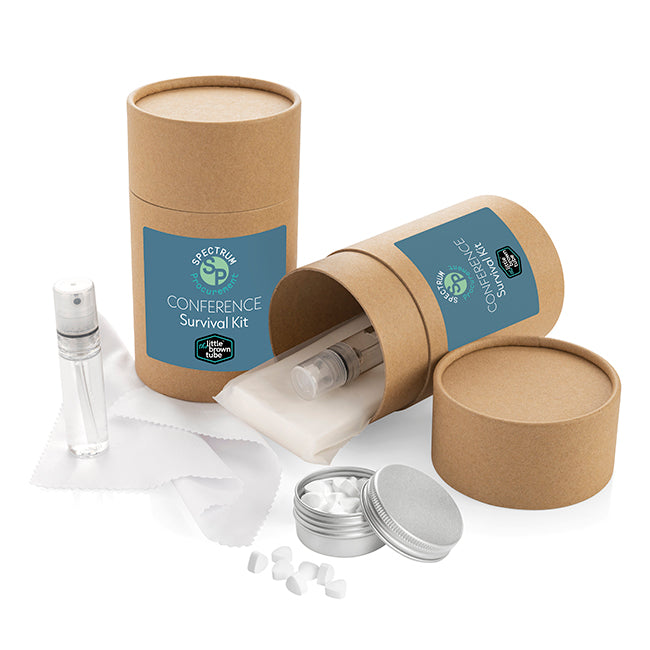 The Little Brown Tube Conference Kit branded event giveaway in black, brown, white printed with your company logo