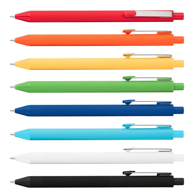 Vela Essentials Recycled Plastic Soft Touch Gel Pen promotional pen in assorted printed with your company logo
