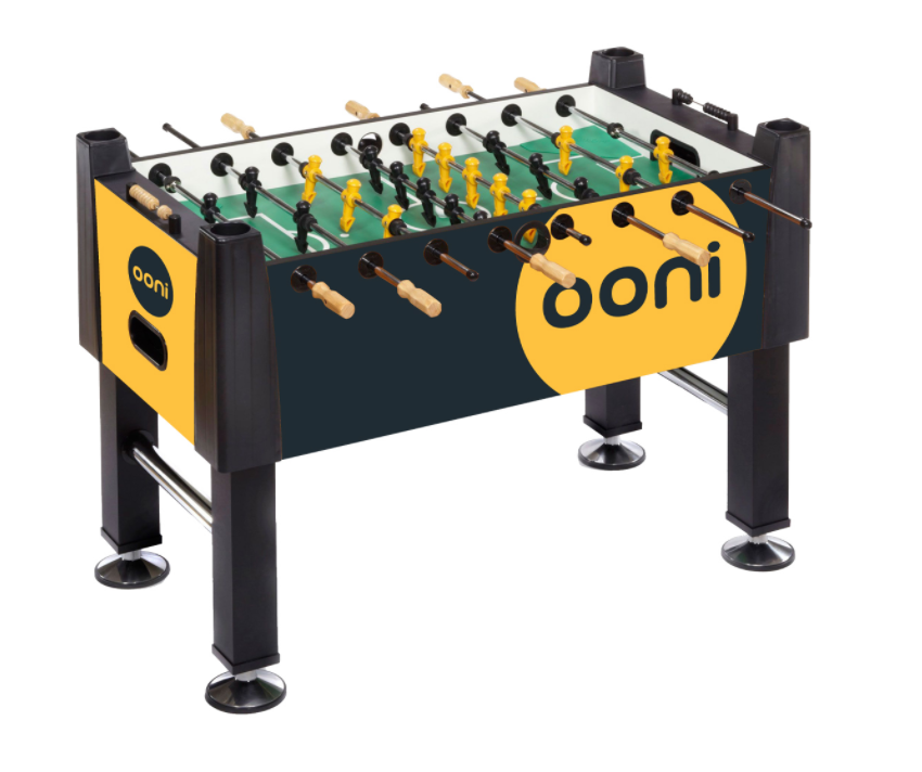 Table football game with full-colour branded side panels and yellow players