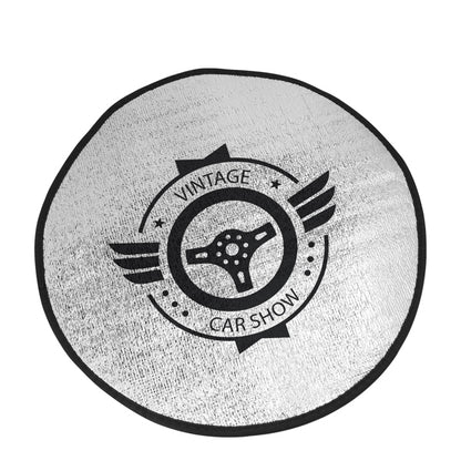 Stamina Bora white foam car sun shield in black, ready for logo printing