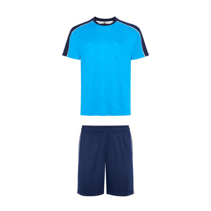 Roly Titan unisex sports set in fluor turqueoise/navy blue, ready for logo printing or embroidery