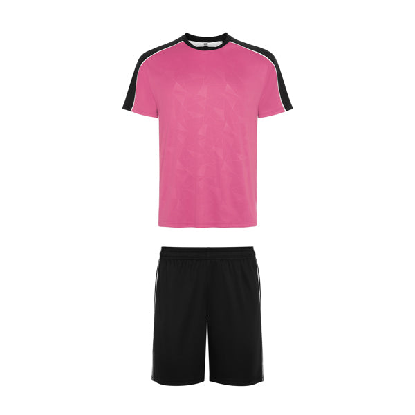 Roly Titan unisex sports set in silk pink/black, ready for logo printing or embroidery