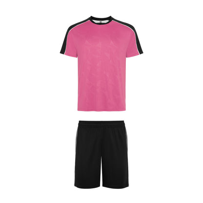 Roly Titan unisex sports set in silk pink/black, ready for logo printing or embroidery