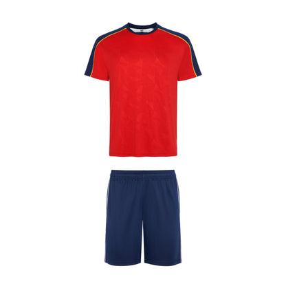 Roly Titan unisex sports set in red/navy blue/yellow, ready for logo printing or embroidery
