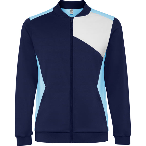 Roly Leros men's jacket in sky blue/navy blue, ready for logo printing or embroidery