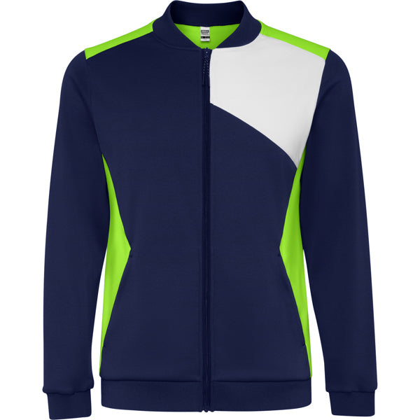 Roly Leros men's jacket in lime/navy blue, ready for logo printing or embroidery