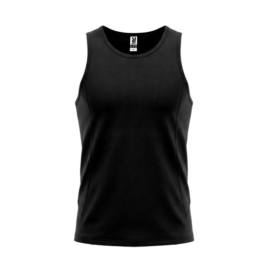 Roly Andre men's tank top in black, ready for logo printing or embroidery