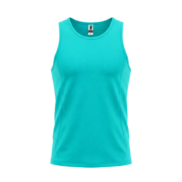 Roly Andre men's tank top in turquoise, ready for logo printing or embroidery