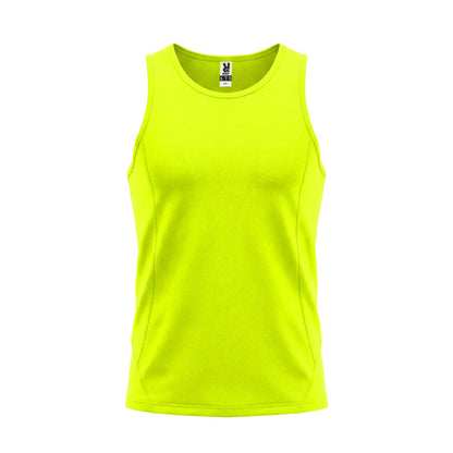 Roly Andre men's tank top in fluor yellow, ready for logo printing or embroidery