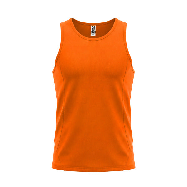 Roly Andre men's tank top in fluor orange, ready for logo printing or embroidery