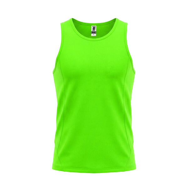 Roly Andre men's tank top in lime, ready for logo printing or embroidery