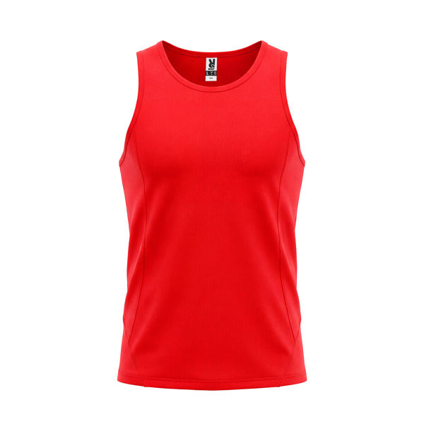 Roly Andre men's tank top in red, ready for logo printing or embroidery