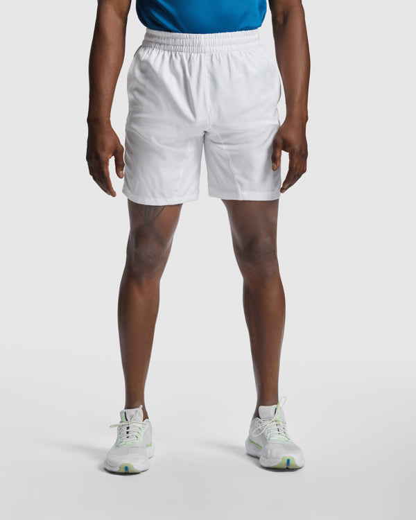 Roly Andy men's shorts in white, alternative view, ready for logo printing or embroidery