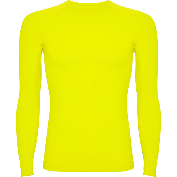 Roly Prime men's T-shirt in fluor yellow, ready for logo printing or embroidery