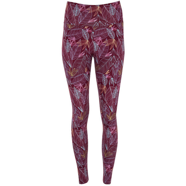 Roly Cirene women's leggings in burgundy leaf, ready for logo printing or embroidery
