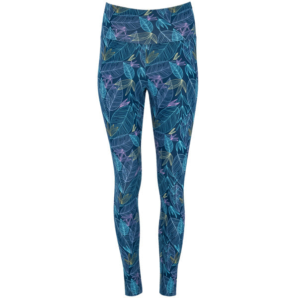 Roly Cirene women's leggings in moonlight blue leaf, ready for logo printing or embroidery