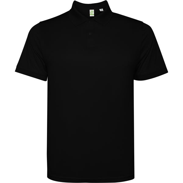 Roly Tormo men's polo shirt in black, ready for logo printing or embroidery