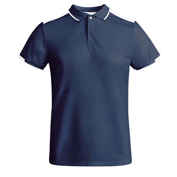 Roly Tamil men's polo shirt in navy blue/white, ready for logo printing or embroidery
