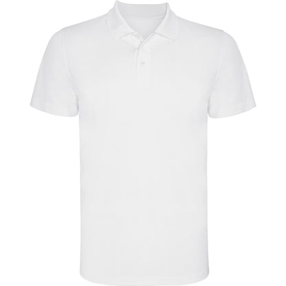 Roly Monzha men's polo shirt in white, ready for logo printing or embroidery