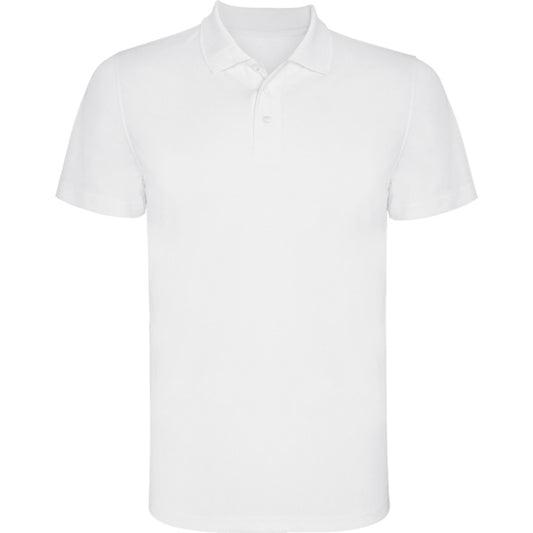 Roly Monzha men's polo shirt in white, ready for logo printing or embroidery