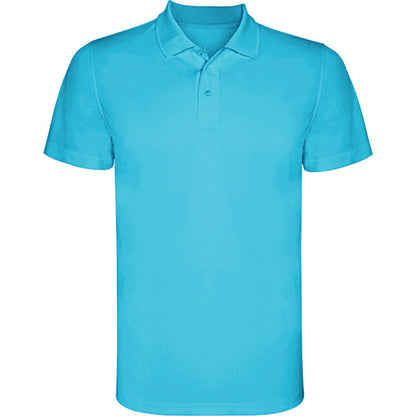 Roly Monzha men's polo shirt in turquoise, ready for logo printing or embroidery