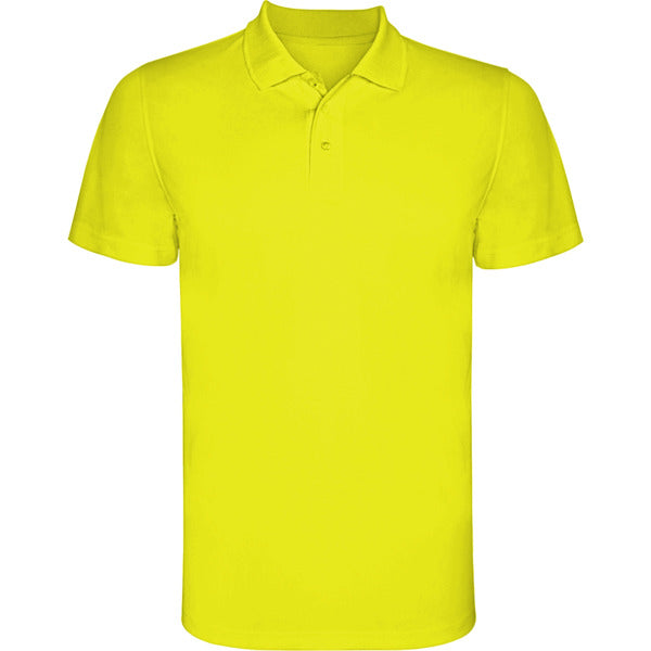 Roly Monzha men's polo shirt in fluor yellow, ready for logo printing or embroidery