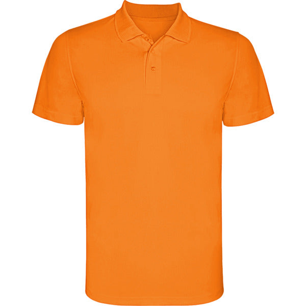 Roly Monzha men's polo shirt in fluor orange, ready for logo printing or embroidery
