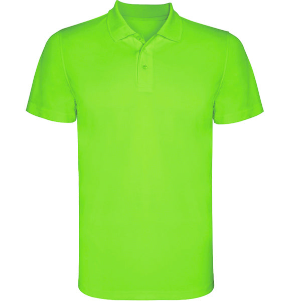 Roly Monzha men's polo shirt in lime, ready for logo printing or embroidery