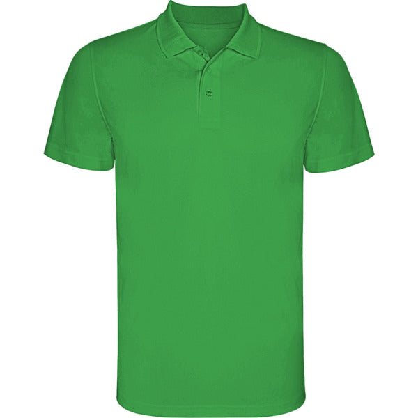 Roly Monzha men's polo shirt in fern green, ready for logo printing or embroidery