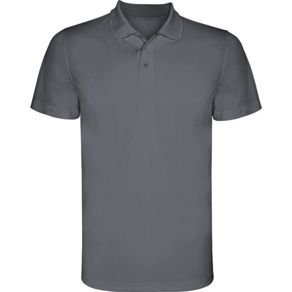 Roly Monzha men's polo shirt in lead, ready for logo printing or embroidery