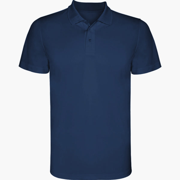 Roly Monzha men's polo shirt in navy blue, ready for logo printing or embroidery