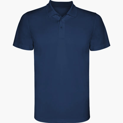 Roly Monzha men's polo shirt in navy blue, ready for logo printing or embroidery