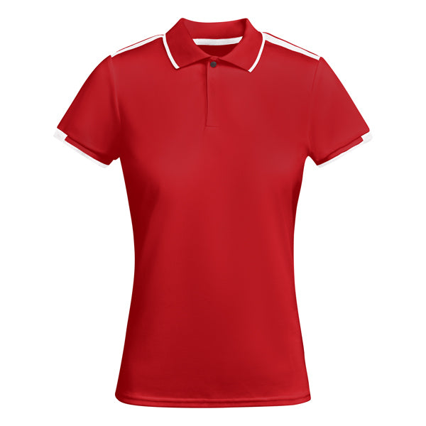 Roly Tamil Woman women's polo shirt in red/white, ready for logo printing or embroidery