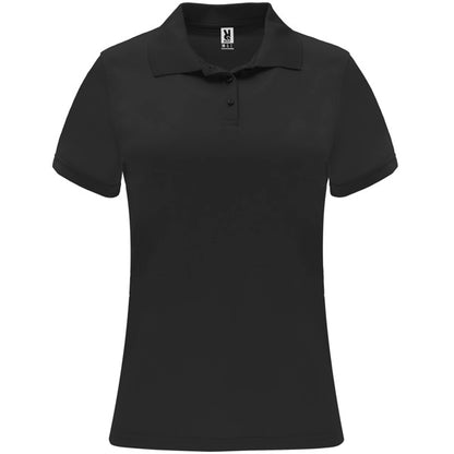 Roly Monzha Woman women's polo shirt in black, ready for logo printing or embroidery