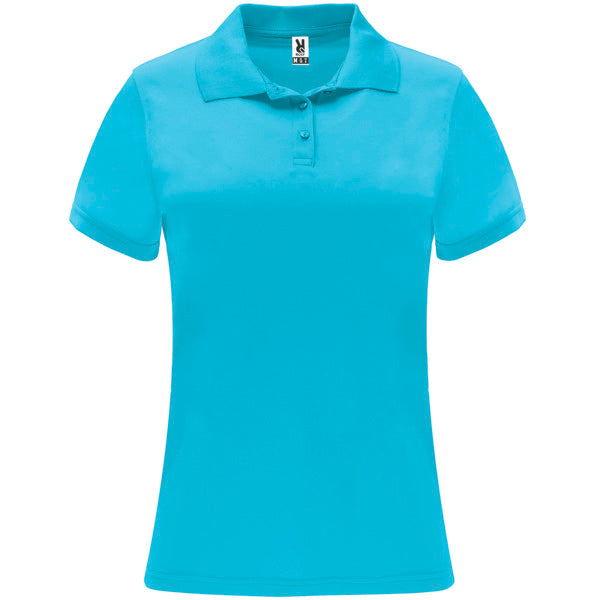 Roly Monzha Woman women's polo shirt in turquoise, ready for logo printing or embroidery