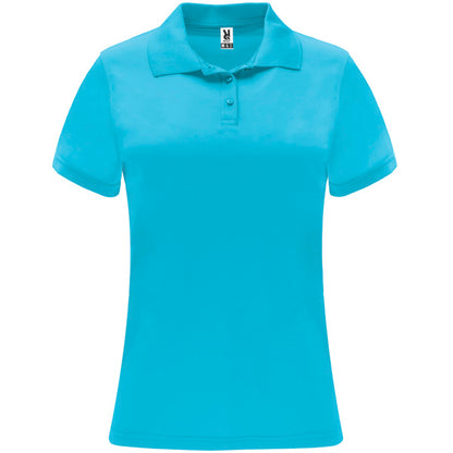 Roly Monzha Woman women's polo shirt in turquoise, ready for logo printing or embroidery