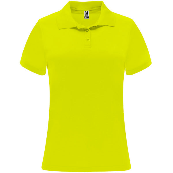 Roly Monzha Woman women's polo shirt in fluor yellow, ready for logo printing or embroidery