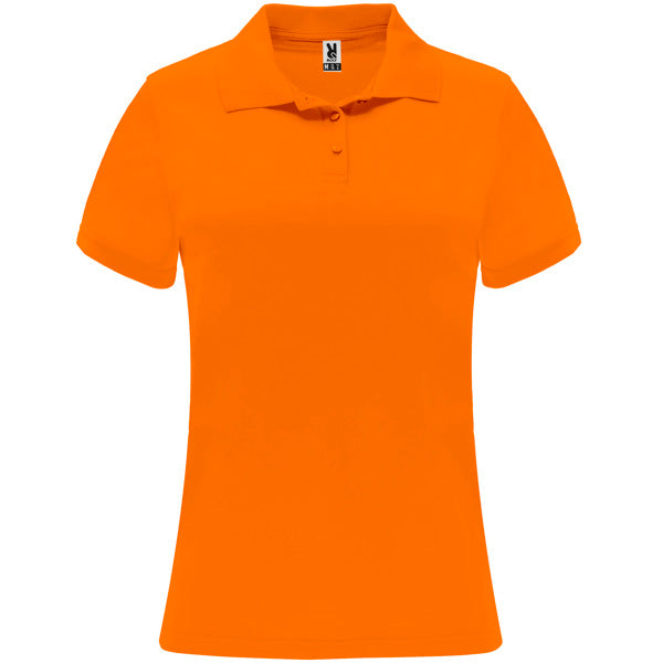 Roly Monzha Woman women's polo shirt in fluor orange, ready for logo printing or embroidery