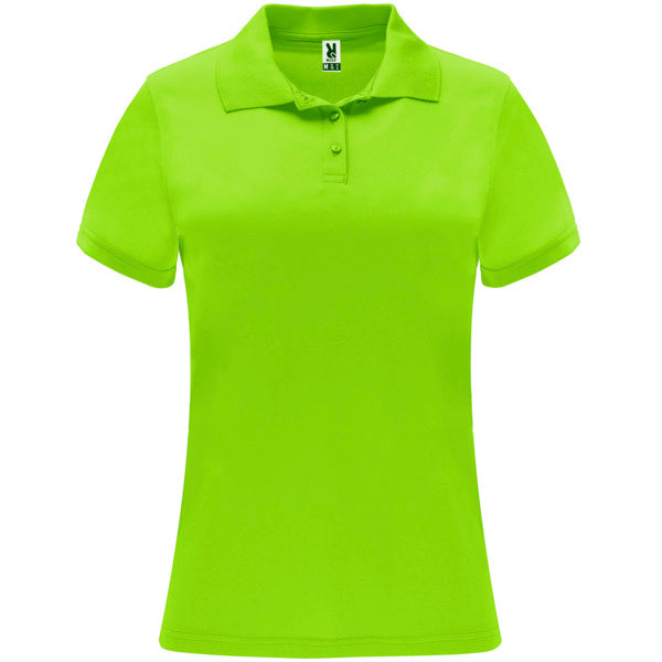 Roly Monzha Woman women's polo shirt in lime, ready for logo printing or embroidery