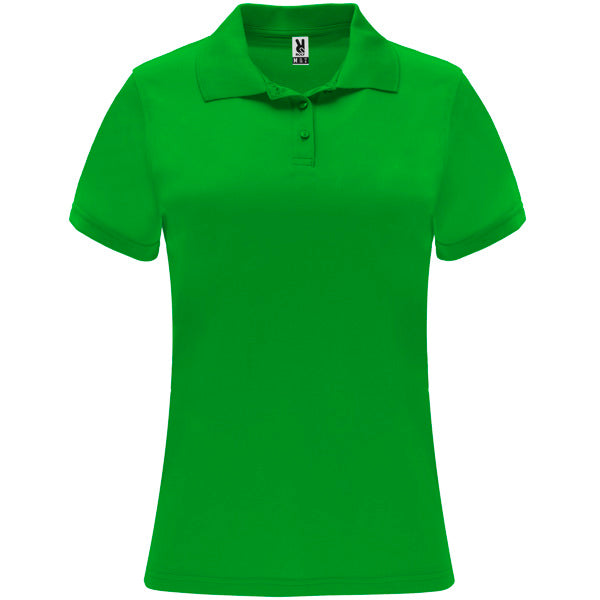 Roly Monzha Woman women's polo shirt in fern green, ready for logo printing or embroidery