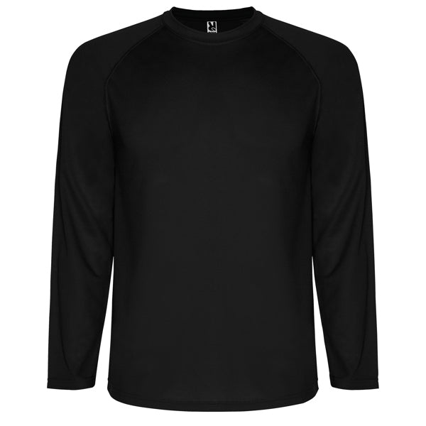 Roly Montecarlo L/s men's T-shirt in black, ready for logo printing or embroidery